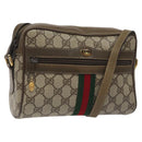 GUCCI GG Supreme Web Sherry Line Shoulder Bag PVC Beige 56 02 004 Auth 116410-1