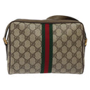 GUCCI GG Supreme Web Sherry Line Shoulder Bag PVC Beige 56 02 004 Auth 116410-2