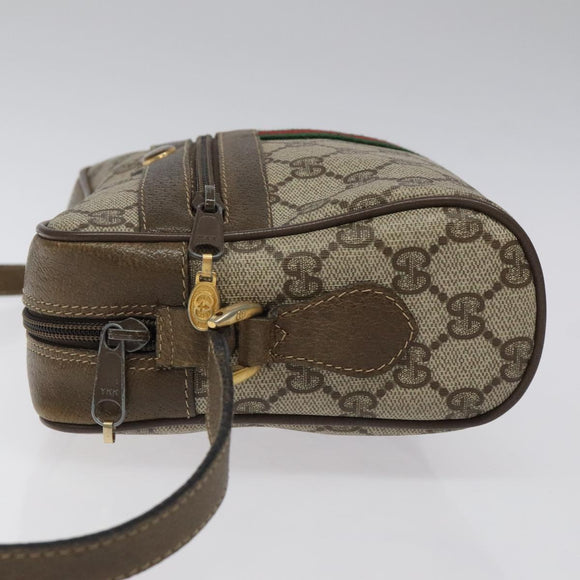 GUCCI GG Supreme Web Sherry Line Shoulder Bag PVC Beige 56 02 004 Auth 116410