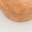 CHANEL Matelasse Chain Hand Bag Suede Orange Gold CC Auth 116417-16