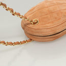 CHANEL Matelasse Chain Hand Bag Suede Orange Gold CC Auth 116417-6