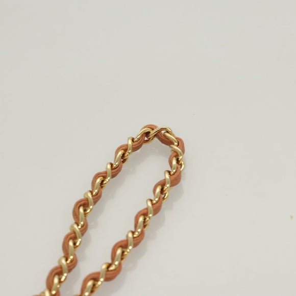 CHANEL Matelasse Chain Hand Bag Suede Orange Gold CC Auth 116417