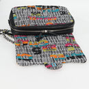 CHANEL Matelasse Chain Shoulder Bag Tweed Leather White Silver CC Auth 116419SM-22