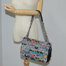 CHANEL Matelasse Chain Shoulder Bag Tweed Leather White Silver CC Auth 116419SM-32