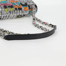 CHANEL Matelasse Chain Shoulder Bag Tweed Leather White Silver CC Auth 116419SM-14