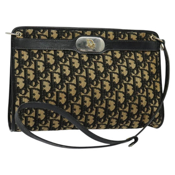 Christian Dior Trotter Canvas Shoulder Bag Black Auth 116422