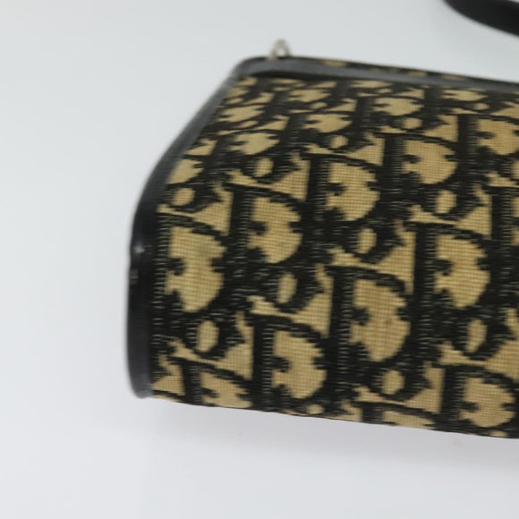Christian Dior Trotter Canvas Shoulder Bag Black Auth 116422