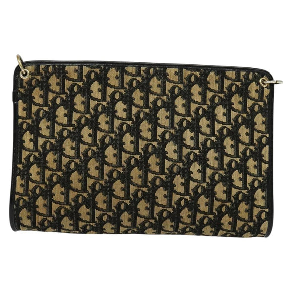 Christian Dior Trotter Canvas Shoulder Bag Black Auth 116422