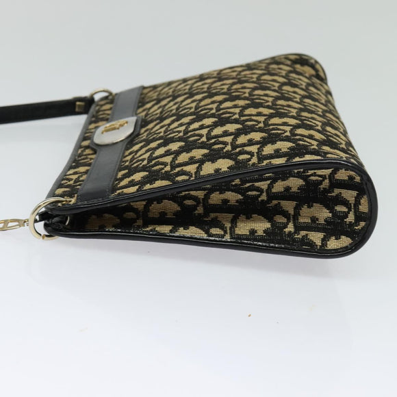 Christian Dior Trotter Canvas Shoulder Bag Black Auth 116422