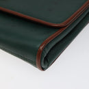 CELINE Shoulder Bag Leather Green Gold Auth 116426-9