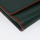 CELINE Shoulder Bag Leather Green Gold Auth 116426-14