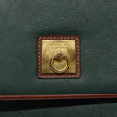 CELINE Shoulder Bag Leather Green Gold Auth 116426-17
