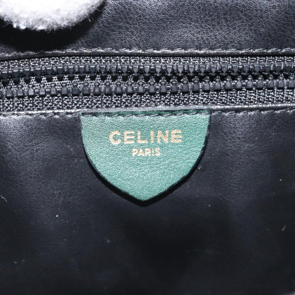 CELINE Shoulder Bag Leather Green Gold Auth 116426