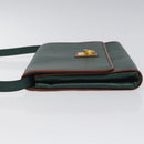 CELINE Shoulder Bag Leather Green Gold Auth 116426-4
