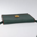 CELINE Shoulder Bag Leather Green Gold Auth 116426-6