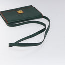 CELINE Shoulder Bag Leather Green Gold Auth 116426-7