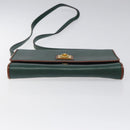 CELINE Shoulder Bag Leather Green Gold Auth 116426-5