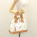 LOUIS VUITTON Monogram Multicolor Alma Hand Bag White M92647 LV Auth 116430A-23