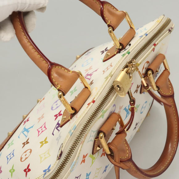 LOUIS VUITTON Monogram Multicolor Alma Hand Bag White M92647 LV Auth 116430A