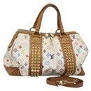 LOUIS VUITTON Monogram Multicolor Courtney GM Bag 2way White M40260 Auth 116431-1