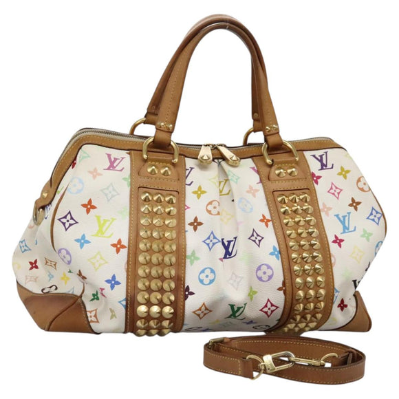 LOUIS VUITTON Monogram Multicolor Courtney GM Bag 2way White M40260 Auth 116431