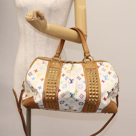 LOUIS VUITTON Monogram Multicolor Courtney GM Bag 2way White M40260 Auth 116431