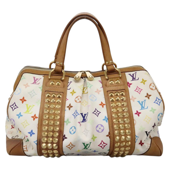 LOUIS VUITTON Monogram Multicolor Courtney GM Bag 2way White M40260 Auth 116431