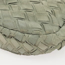 Miu Miu Shoulder Bag Suede Light Blue Gold Auth 116443-16