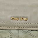Miu Miu Shoulder Bag Suede Light Blue Gold Auth 116443-17