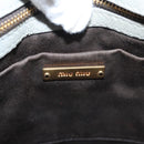 Miu Miu Shoulder Bag Suede Light Blue Gold Auth 116443-18