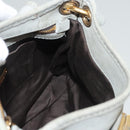 Miu Miu Shoulder Bag Suede Light Blue Gold Auth 116443-19