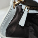 Miu Miu Shoulder Bag Suede Light Blue Gold Auth 116443-20