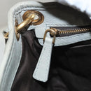 Miu Miu Shoulder Bag Suede Light Blue Gold Auth 116443-21