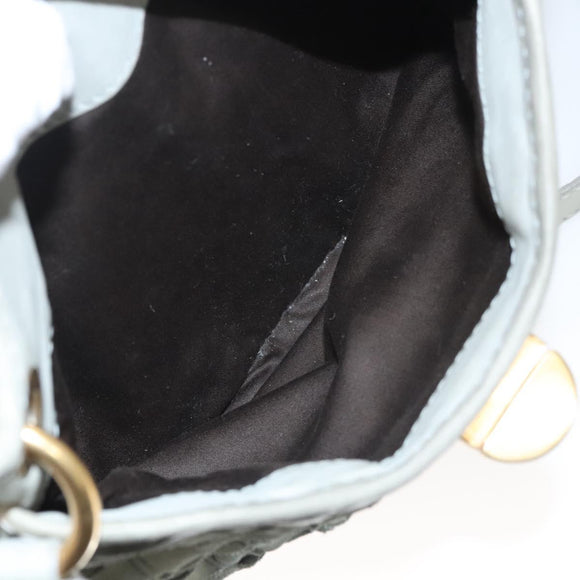 Miu Miu Shoulder Bag Suede Light Blue Gold Auth 116443