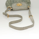 Miu Miu Shoulder Bag Suede Light Blue Gold Auth 116443-7