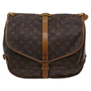 LOUIS VUITTON Monogram Saumur 35 Shoulder Bag M42254 LV Auth 116447-13