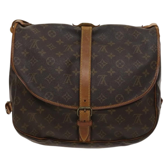 LOUIS VUITTON Monogram Saumur 35 Shoulder Bag M42254 LV Auth 116447