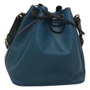 LOUIS VUITTON Epi Petit Noe Shoulder Bag Bicolor Black Blue M44152 Auth 116467-1