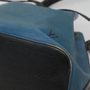 LOUIS VUITTON Epi Petit Noe Shoulder Bag Bicolor Black Blue M44152 Auth 116467-8