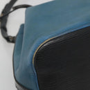 LOUIS VUITTON Epi Petit Noe Shoulder Bag Bicolor Black Blue M44152 Auth 116467-15