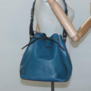 LOUIS VUITTON Epi Petit Noe Shoulder Bag Bicolor Black Blue M44152 Auth 116467-21