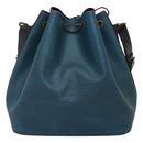 LOUIS VUITTON Epi Petit Noe Shoulder Bag Bicolor Black Blue M44152 Auth 116467-2