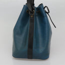 LOUIS VUITTON Epi Petit Noe Shoulder Bag Bicolor Black Blue M44152 Auth 116467-3
