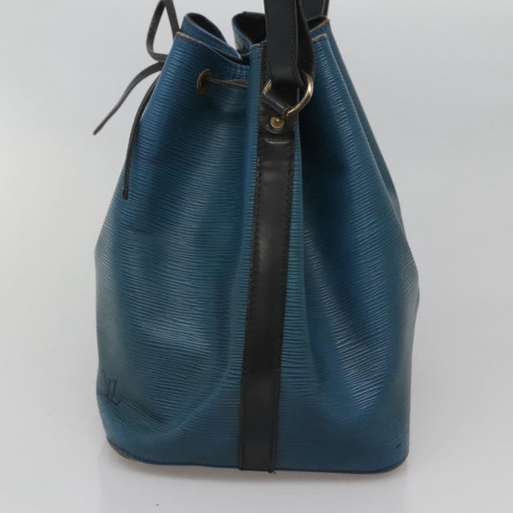 LOUIS VUITTON Epi Petit Noe Shoulder Bag Bicolor Black Blue M44152 Auth 116467