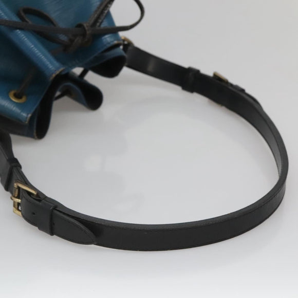 LOUIS VUITTON Epi Petit Noe Shoulder Bag Bicolor Black Blue M44152 Auth 116467