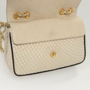 BALLY Quilted Chain Shoulder Bag Leather Beige Auth 116474-20