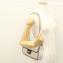 BALLY Quilted Chain Shoulder Bag Leather Beige Auth 116474-28