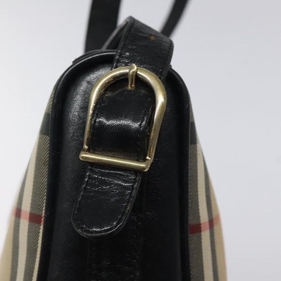 Burberrys Nova Check Shoulder Bag Canvas Beige Auth 116476