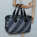 BURBERRY Nova Check Blue Label Tote Bag Wool Blue Auth 116491-22