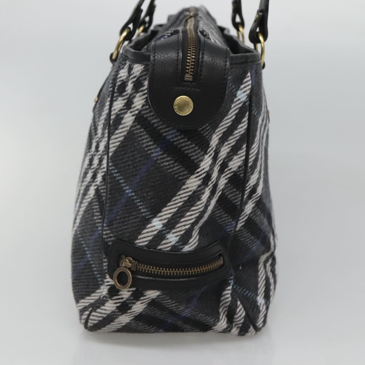 BURBERRY Nova Check Blue Label Tote Bag Wool Blue Auth 116491 